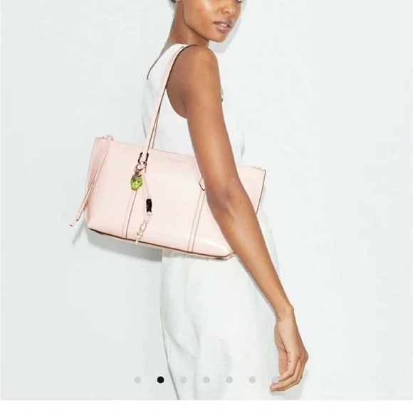 TORY BURCH X Bon Bon • Small Perry Pink Tote Handbag - Picture 2 of 13